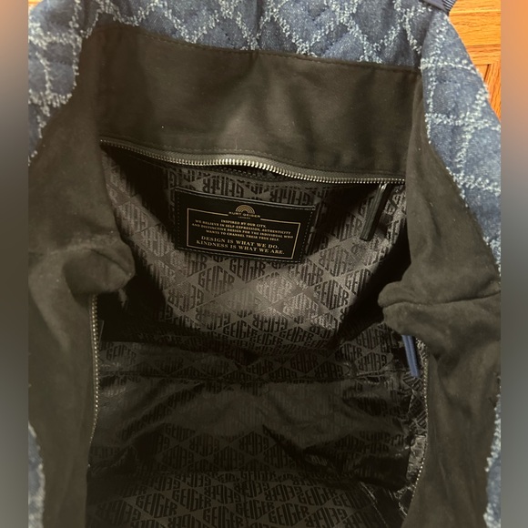 Kurt Geiger Blue Quilted Denim Shopper Tote - Picture 7 of 8